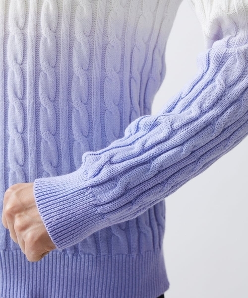 MK MICHEL KLEIN HOMME （エムケーミッシェルクランオム）の「グラデーションニット（ニット/セーター・メンズ・ライラック/ピンク/ダークインディゴブルー・48/46）」の5枚目の写真