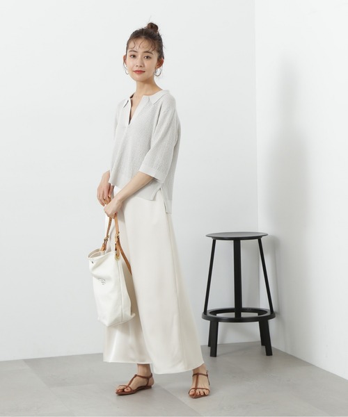 N.(N. Natural Beauty Basic)(エヌエヌナチュラルビューティーベーシック)の「◆メッシュスキッパーニット(ニット/セーター・レディース・レッド/ライトグレー/ブラック・MEDIUM)」の19枚目の写真