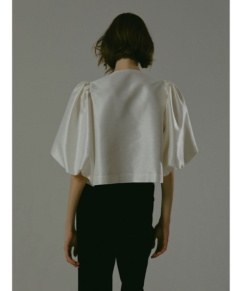 enchainement（アンシェヌマン）の「パフスリーブシャンタンブラウス（シャツ/ブラウス・レディース・ブラック/オフホワイト・フリー）」の6枚目の写真