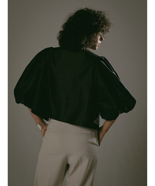 enchainement（アンシェヌマン）の「パフスリーブシャンタンブラウス（シャツ/ブラウス・レディース・ブラック/オフホワイト・フリー）」の12枚目の写真