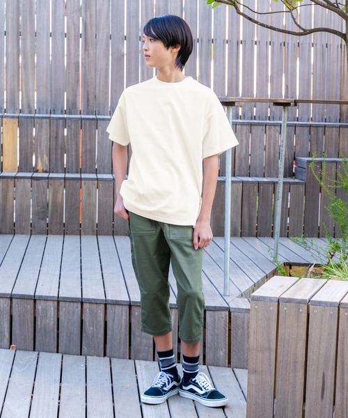 GLAZOS（グラソス）の「【大人向けサイズあり】【プチプラ】アソートバックフォト半袖Tシャツ（Tシャツ/カットソー・キッズ・ホワイト/オートミール/ベージュ/ネイビー/カーキ/ブルー/チャコールグレー・130cm/140cm/150cm/160cm/170cm）」の8枚目の写真