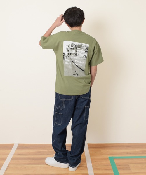 GLAZOS（グラソス）の「【大人向けサイズあり】【プチプラ】アソートバックフォト半袖Tシャツ（Tシャツ/カットソー・キッズ・ホワイト/オートミール/ベージュ/ネイビー/カーキ/ブルー/チャコールグレー・130cm/140cm/150cm/160cm/170cm）」の14枚目の写真