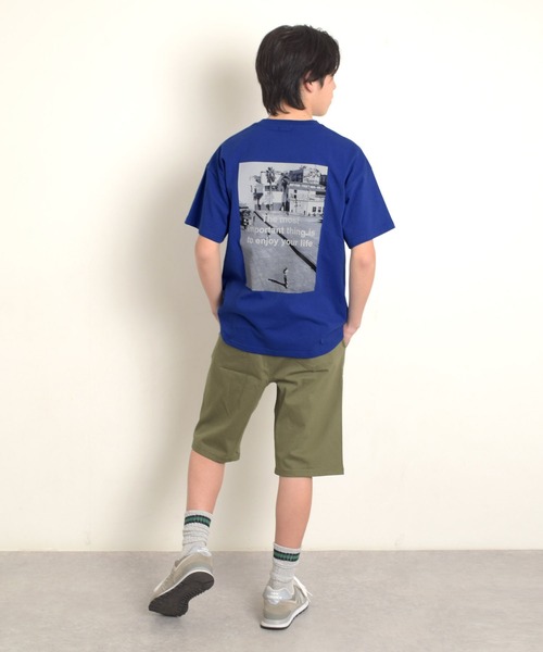 GLAZOS（グラソス）の「【大人向けサイズあり】【プチプラ】アソートバックフォト半袖Tシャツ（Tシャツ/カットソー・キッズ・ホワイト/オートミール/ベージュ/ネイビー/カーキ/ブルー/チャコールグレー・130cm/140cm/150cm/160cm/170cm）」の16枚目の写真