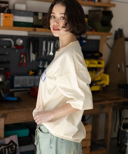 PBLIM(ページボーイリム)の「PBLIM/クローバーモチーフT(Tシャツ/カットソー・レディース・ネイビー/カーキ/クリーム・MEDIUM/LARGE)」の5枚目の写真
