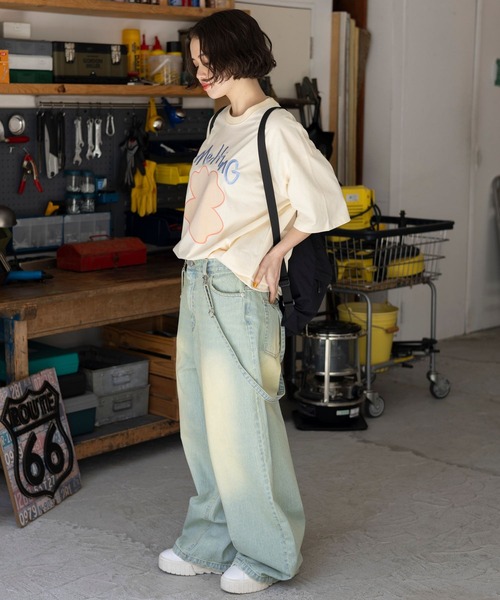 PBLIM(ページボーイリム)の「PBLIM/クローバーモチーフT(Tシャツ/カットソー・レディース・ネイビー/カーキ/クリーム・MEDIUM/LARGE)」の8枚目の写真