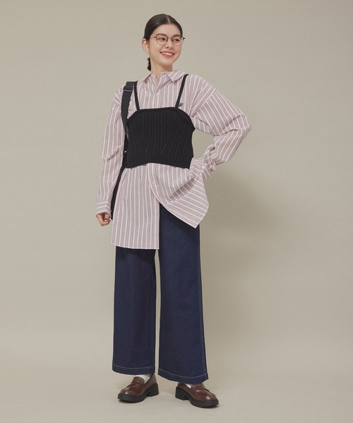 BEVERLY HILLS POLO CLUB（ビバリーヒルズポロクラブ）の「【BEVERLY HILLS POLO CLUB】オーバーシャツ（シャツ/ブラウス・レディース・ベージュ系その他/ブルー系その他4/サックスブルー/ライトグリーン・38）」の10枚目の写真