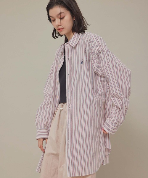 BEVERLY HILLS POLO CLUB（ビバリーヒルズポロクラブ）の「【BEVERLY HILLS POLO CLUB】オーバーシャツ（シャツ/ブラウス・レディース・ベージュ系その他/ブルー系その他4/サックスブルー/ライトグリーン・38）」の14枚目の写真