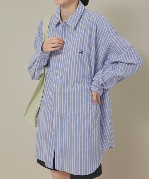 BEVERLY HILLS POLO CLUB（ビバリーヒルズポロクラブ）の「【BEVERLY HILLS POLO CLUB】オーバーシャツ（シャツ/ブラウス・レディース・ベージュ系その他/ブルー系その他4/サックスブルー/ライトグリーン・38）」の18枚目の写真