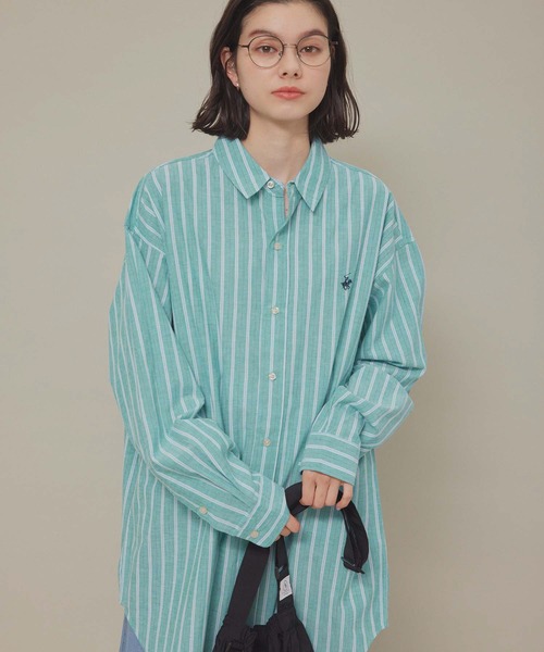 BEVERLY HILLS POLO CLUB（ビバリーヒルズポロクラブ）の「【BEVERLY HILLS POLO CLUB】オーバーシャツ（シャツ/ブラウス・レディース・ベージュ系その他/ブルー系その他4/サックスブルー/ライトグリーン・38）」の8枚目の写真