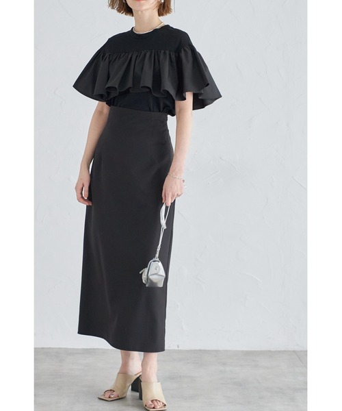 &. NOSTALGIA（アンドドットノスタルジア）の「フリルドッキングカットソー（Tシャツ/カットソー・レディース・グリーン/ブルー/オフホワイト/ブラック/オレンジ/カーキ/サックスブルー・M）」の13枚目の写真