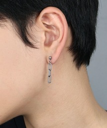 4INT. | オーバルチェーン ロングピアス 16G / サージカルステンレス316L (金属アレルギー対応)(ピアス(両耳用))