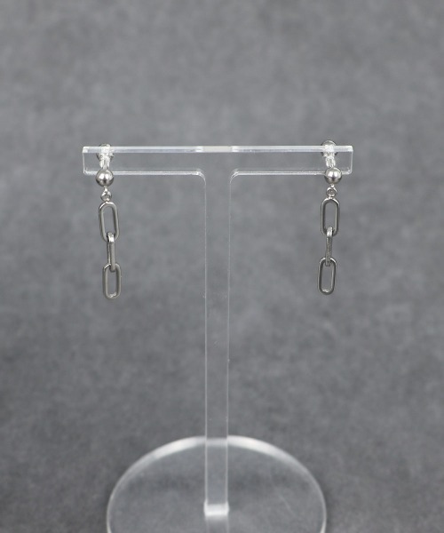 4INT.（フォイント）の「オーバルチェーン ロングピアス 16Ｇ / サージカルステンレス316L (金属アレルギー対応)（ピアス（両耳用）・メンズ・シルバー・FREE）」の3枚目の写真