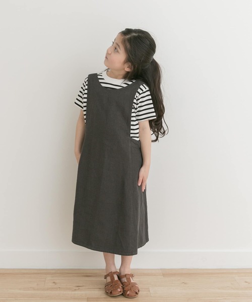 URBAN RESEARCH DOORS（アーバンリサーチドアーズ）の「『親子リンク』リネンレーヨンジャンパースカート(KIDS)（ワンピース・キッズ・チェック/ブラック系その他・120/135/105）」の5枚目の写真