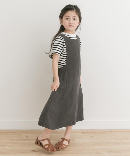 URBAN RESEARCH DOORS（アーバンリサーチドアーズ）の「『親子リンク』リネンレーヨンジャンパースカート(KIDS)（ワンピース・キッズ・チェック/ブラック系その他・120/135/105）」の7枚目の写真
