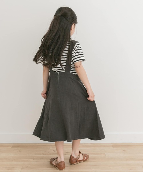 URBAN RESEARCH DOORS（アーバンリサーチドアーズ）の「『親子リンク』リネンレーヨンジャンパースカート(KIDS)（ワンピース・キッズ・チェック/ブラック系その他・120/135/105）」の8枚目の写真
