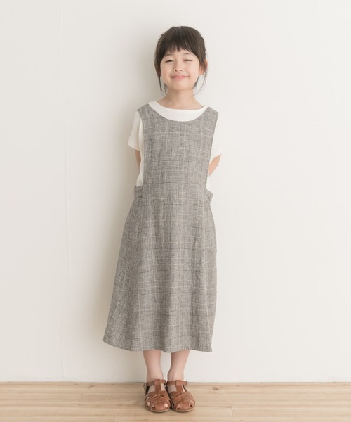 URBAN RESEARCH DOORS（アーバンリサーチドアーズ）の「『親子リンク』リネンレーヨンジャンパースカート(KIDS)（ワンピース・キッズ・チェック/ブラック系その他・120/135/105）」の9枚目の写真
