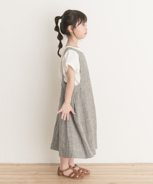 URBAN RESEARCH DOORS（アーバンリサーチドアーズ）の「『親子リンク』リネンレーヨンジャンパースカート(KIDS)（ワンピース・キッズ・チェック/ブラック系その他・120/135/105）」の11枚目の写真