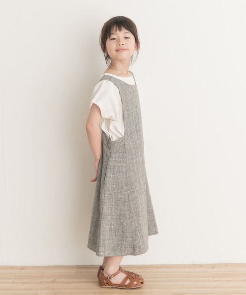 URBAN RESEARCH DOORS（アーバンリサーチドアーズ）の「『親子リンク』リネンレーヨンジャンパースカート(KIDS)（ワンピース・キッズ・チェック/ブラック系その他・120/135/105）」の12枚目の写真
