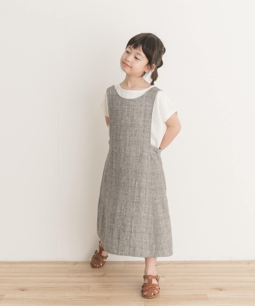 URBAN RESEARCH DOORS（アーバンリサーチドアーズ）の「『親子リンク』リネンレーヨンジャンパースカート(KIDS)（ワンピース・キッズ・チェック/ブラック系その他・120/135/105）」の16枚目の写真