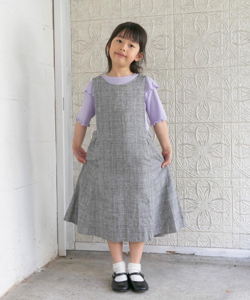 URBAN RESEARCH DOORS（アーバンリサーチドアーズ）の「『親子リンク』リネンレーヨンジャンパースカート(KIDS)（ワンピース・キッズ・チェック/ブラック系その他・120/135/105）」の18枚目の写真