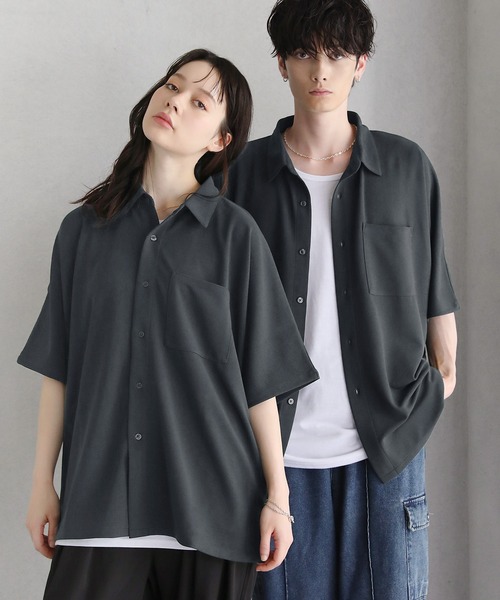 Y's ウールギャバジン ドルマンスリーブ シャツジャケット 半袖 サイズ3 Y's ウールギャバジン ドルマンスリーブ シャツジャケット 半袖