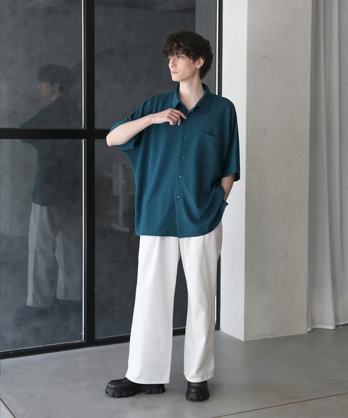 梨地ドルマンスリーブ半袖シャツ（シャツ/ブラウス）｜ETELIO