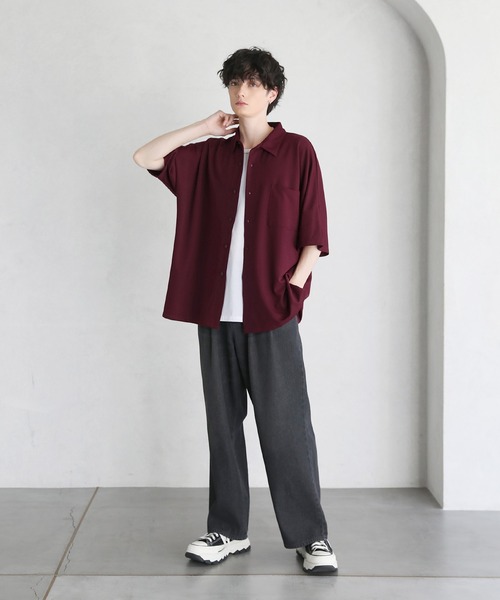EPRIS FANME 半袖シャツ 紫系 fredy emue ブラウス シャツ FR刺繍半袖シャツ レディース