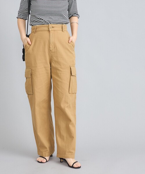 coen(コーエン)の「ピースダイカーゴパンツ(カーゴパンツ・レディース・ベージュ/オリーブ・L/M)」の2枚目の写真