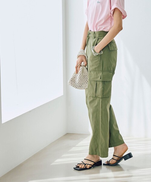 coen(コーエン)の「ピースダイカーゴパンツ(カーゴパンツ・レディース・ベージュ/オリーブ・L/M)」の5枚目の写真