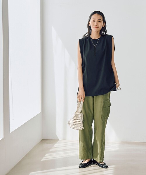 coen(コーエン)の「ピースダイカーゴパンツ(カーゴパンツ・レディース・ベージュ/オリーブ・L/M)」の10枚目の写真