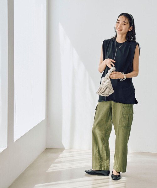 coen(コーエン)の「ピースダイカーゴパンツ(カーゴパンツ・レディース・ベージュ/オリーブ・L/M)」の11枚目の写真