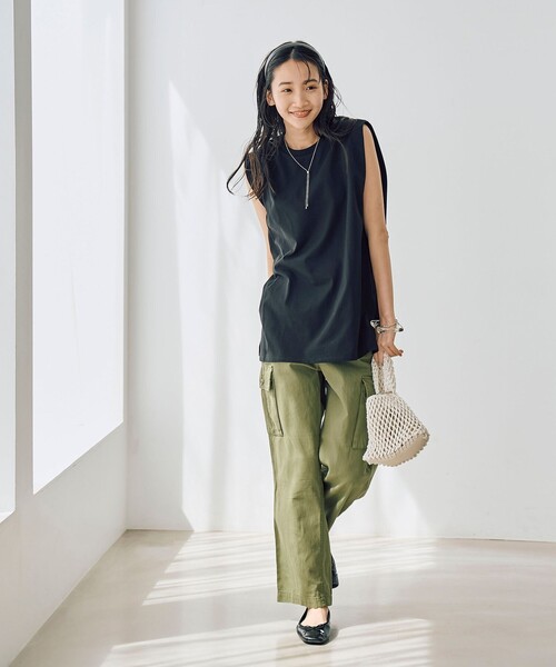 coen(コーエン)の「ピースダイカーゴパンツ(カーゴパンツ・レディース・ベージュ/オリーブ・L/M)」の12枚目の写真