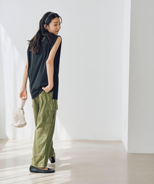 coen(コーエン)の「ピースダイカーゴパンツ(カーゴパンツ・レディース・ベージュ/オリーブ・L/M)」の13枚目の写真