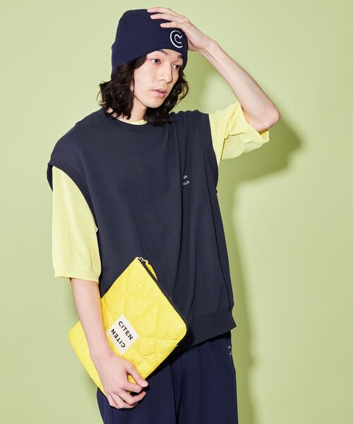 CITEN（シテン）の「＜CITEN＞ソフトスウェット ノースリーブ トップ（ベスト・メンズ・ネイビー/ダークグレー・L/M）」の8枚目の写真