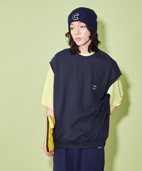 CITEN（シテン）の「＜CITEN＞ソフトスウェット ノースリーブ トップ（ベスト・メンズ・ネイビー/ダークグレー・L/M）」の3枚目の写真