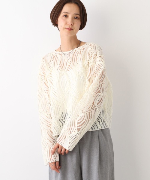 LEPSIM(レプシィム)の「レーステープデザインブラウス 106240(シャツ/ブラウス・レディース・ブラック/アイボリー・FREE)」の6枚目の写真