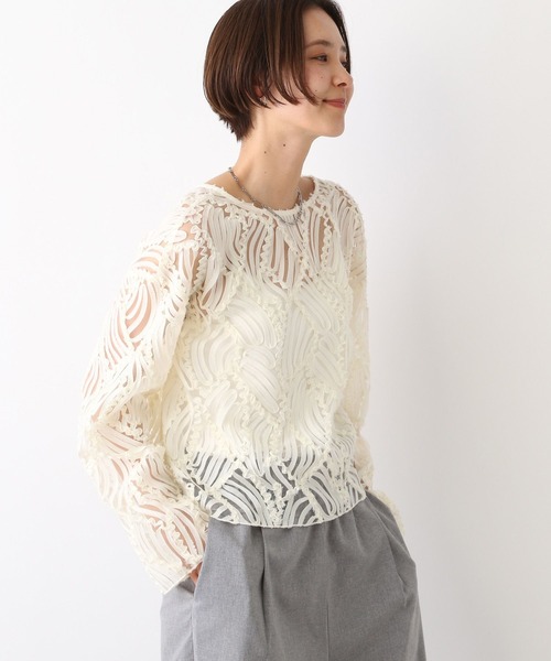 LEPSIM(レプシィム)の「レーステープデザインブラウス 106240(シャツ/ブラウス・レディース・ブラック/アイボリー・FREE)」の7枚目の写真