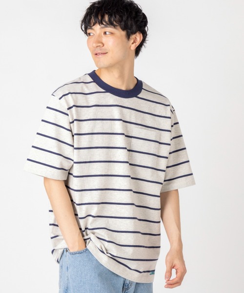 L.L.BeanストライプTシャツ サタデーTシャツ、クルーネック ストライプ 半袖 米国フィット