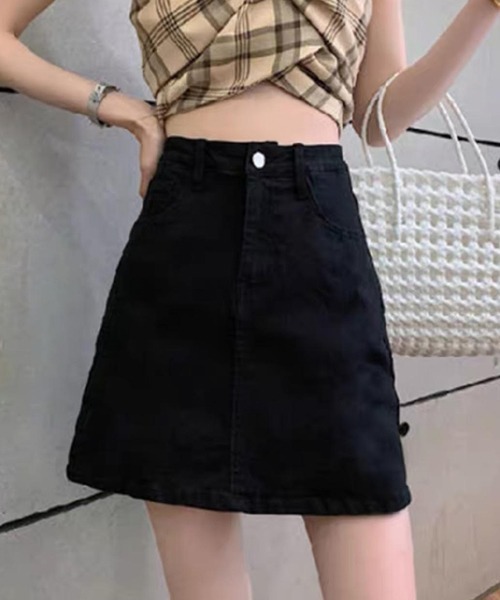 urge:(アージコロン )の「【URGE:】 デニムミニスカート(デニムスカート・レディース・チャコールグレー/ブラック系/アイボリー/ネイビー/ブルー・X-LARGE/LARGE/MEDIUM/SMALL)」の3枚目の写真