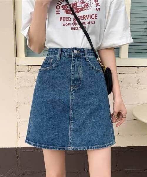 urge:(アージコロン )の「【URGE:】 デニムミニスカート(デニムスカート・レディース・チャコールグレー/ブラック系/アイボリー/ネイビー/ブルー・X-LARGE/LARGE/MEDIUM/SMALL)」の4枚目の写真