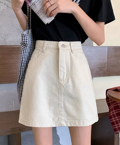 urge:(アージコロン )の「【URGE:】 デニムミニスカート(デニムスカート・レディース・チャコールグレー/ブラック系/アイボリー/ネイビー/ブルー・X-LARGE/LARGE/MEDIUM/SMALL)」の2枚目の写真