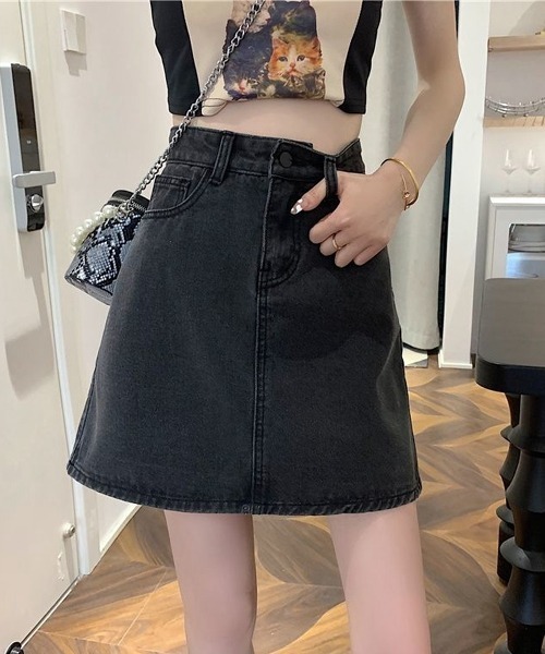 urge:(アージコロン )の「【URGE:】 デニムミニスカート(デニムスカート・レディース・チャコールグレー/ブラック系/アイボリー/ネイビー/ブルー・X-LARGE/LARGE/MEDIUM/SMALL)」の7枚目の写真