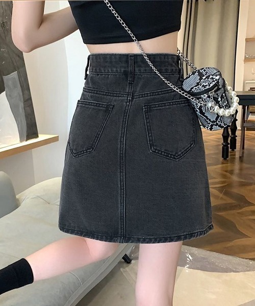 urge:(アージコロン )の「【URGE:】 デニムミニスカート(デニムスカート・レディース・チャコールグレー/ブラック系/アイボリー/ネイビー/ブルー・X-LARGE/LARGE/MEDIUM/SMALL)」の8枚目の写真