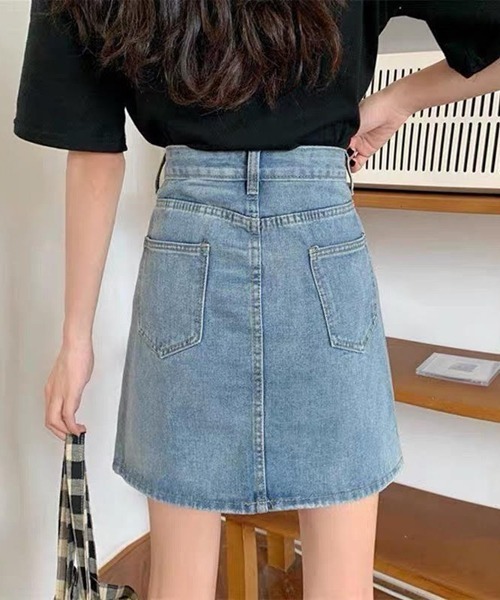 urge:(アージコロン )の「【URGE:】 デニムミニスカート(デニムスカート・レディース・チャコールグレー/ブラック系/アイボリー/ネイビー/ブルー・X-LARGE/LARGE/MEDIUM/SMALL)」の16枚目の写真