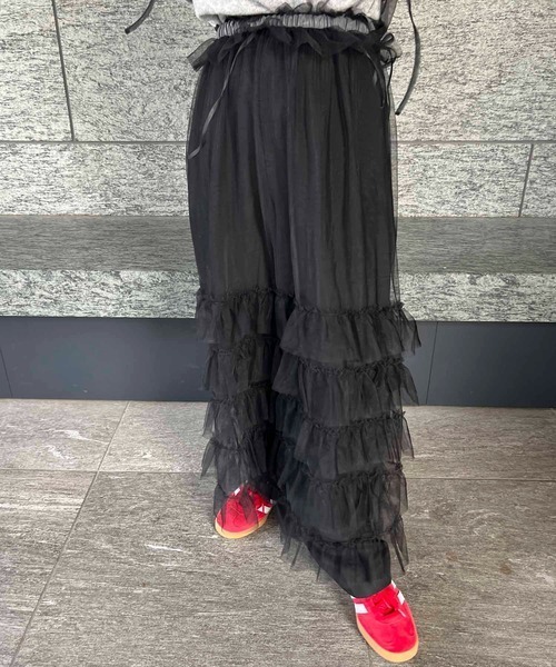 byYOUANCE(バイユアンス)の「2WAYチュールフリルスカートワンピ(ワンピース・レディース・ブラック/ナチュラル/グレー・FREE)」の10枚目の写真