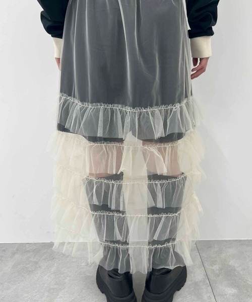 byYOUANCE(バイユアンス)の「2WAYチュールフリルスカートワンピ(ワンピース・レディース・ブラック/ナチュラル/グレー・FREE)」の22枚目の写真