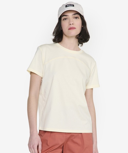 AIGLE(エーグル)の「吸水速乾 クルーネック半袖Tシャツ(Tシャツ/カットソー・レディース・ホワイト/レッド系その他・L/S/M)」の3枚目の写真