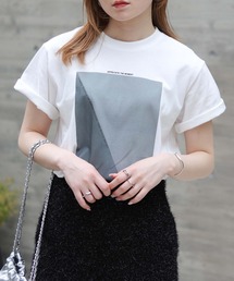 HER CLOSET | 【HER CLOSET】WEB限定NEWニュアンスパネルロゴTシャツ WEB LIMITED NEW NUANCE PANEL LOGO T-SHIRT(Tシャツ/カットソー)