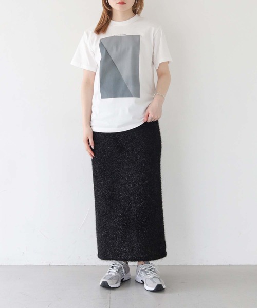 HER CLOSET（ハークローゼット）の「【HER CLOSET】WEB限定NEWニュアンスパネルロゴTシャツ WEB LIMITED NEW NUANCE PANEL LOGO T-SHIRT（Tシャツ/カットソー・レディース・ブラウン/チャコール/サックスブルー/グレイッシュベージュ・L/M/S）」の6枚目の写真