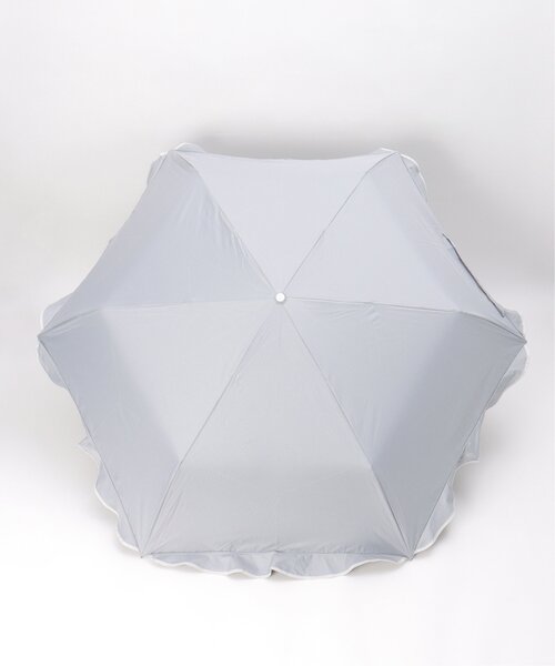 LBC(エルビーシー)の「ラウンドフリル 遮光 折りたたみ傘 日傘(折りたたみ傘・レディース・オフホワイト/グレー/ブルー/ピンク・FREE)」の6枚目の写真